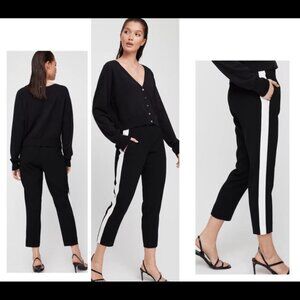 Babaton Conan Terado Pant - Cropped dress pant Black with Side Stripe